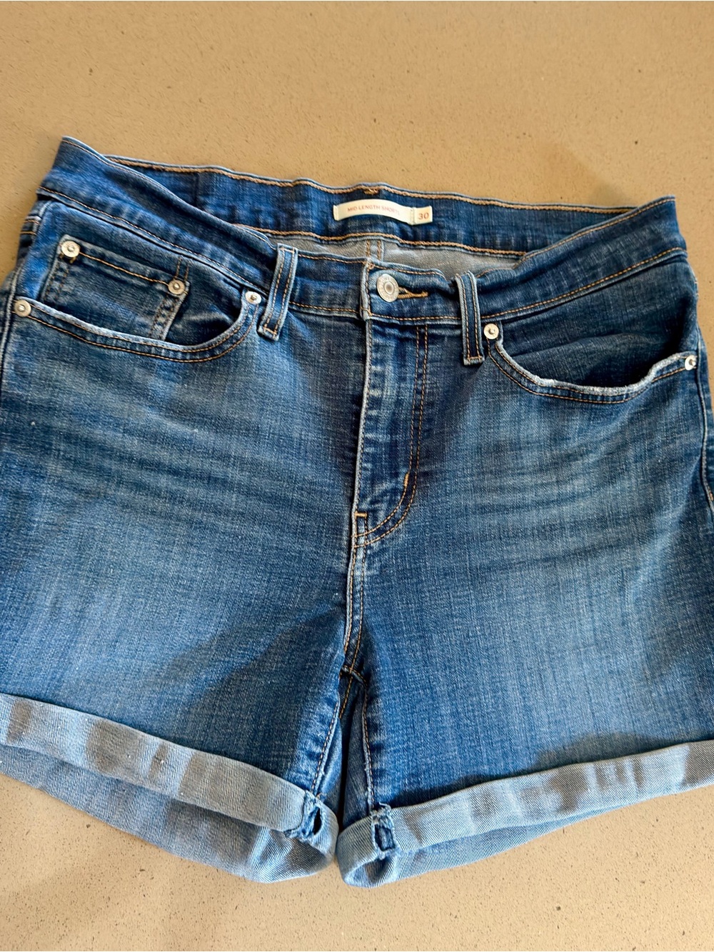 Levi's Medium Blue Rolled-Hem Women's Denim Shorts